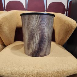 Wood-Grain Trash Can