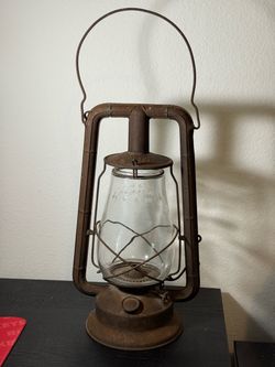 Antique Dietz Monarch Lantern w/ Fitzall Clear Glass Globe – Vintage Oil Lamp