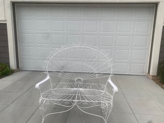 Wrought Iron Peacock Bench 
