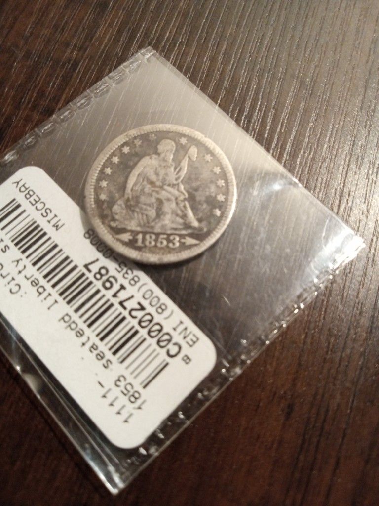 1853 Seated Liberty Quarter