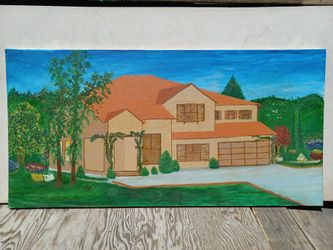 Oil Painting - House & Landscaping