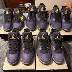 Jordan 4 Lakers Sz 12M, 9M, 7.5M & 7Y