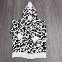 A BATHING APE HOODIE! Black & WHITE hoodie ABC CAMO! SHARK HOODIE! 
