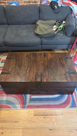 Wooden Storage Trunk Coffee Table