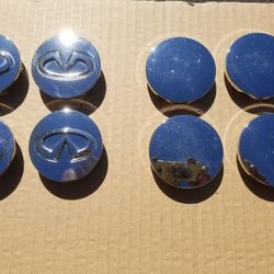 4 Infiniti Factory Chrome Wheels Center Caps Genuine Or Brand New BLANK caps Fit Nissan.