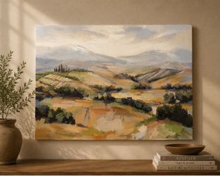 Tuscan Landscape Oil Painting on Canvas