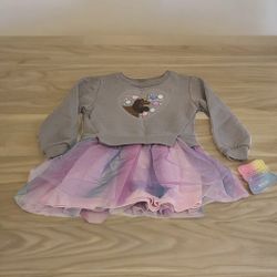 Girls 3t afro unicorn dress nwt 