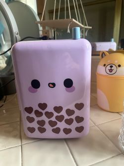 Purple Boba mini Fridge w/ cable!