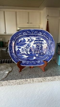 Antique Allerson Blue Willow Plate