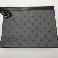 Louis Vuitton Black & Grey LV Monogram Pochette Voyage Bag 