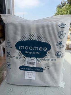 MooMee Striped Duvet Cover Set 100% Washed Cotton Linen Like King Relaxed Linen-like Texture. Soft, Breathable & Long-lasting Comfort. Lightweight. Hi
