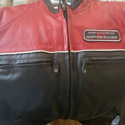Authentic Vintage Leather Motor Racer Jacket 