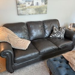 Leather couch and chair