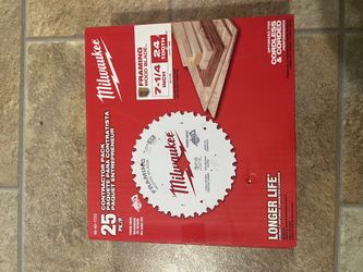 Milwaukee 7-1/4 in. 24-Tooth Tungsten Carbide Wood Cutting Framing Circular Saw Blade (25-Pack)