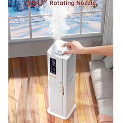 2.64Gal Humidifiers for Bedroom Large Room, Warm and Cool Mist up to 500ft², Top Fill Diffuser Ambient Light, 3 Mist Modes, 24H Timer,35dB Quiet Humid