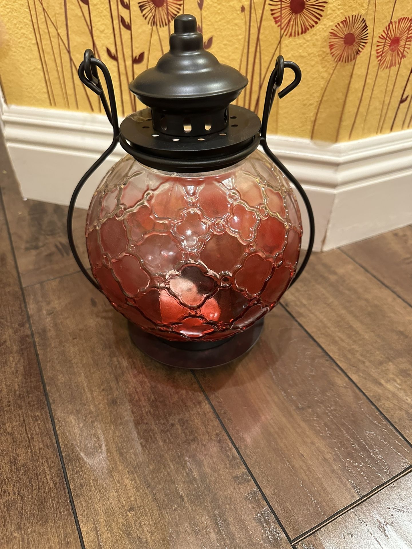 Pier 1 Imports Decorative Red Glass Lantern