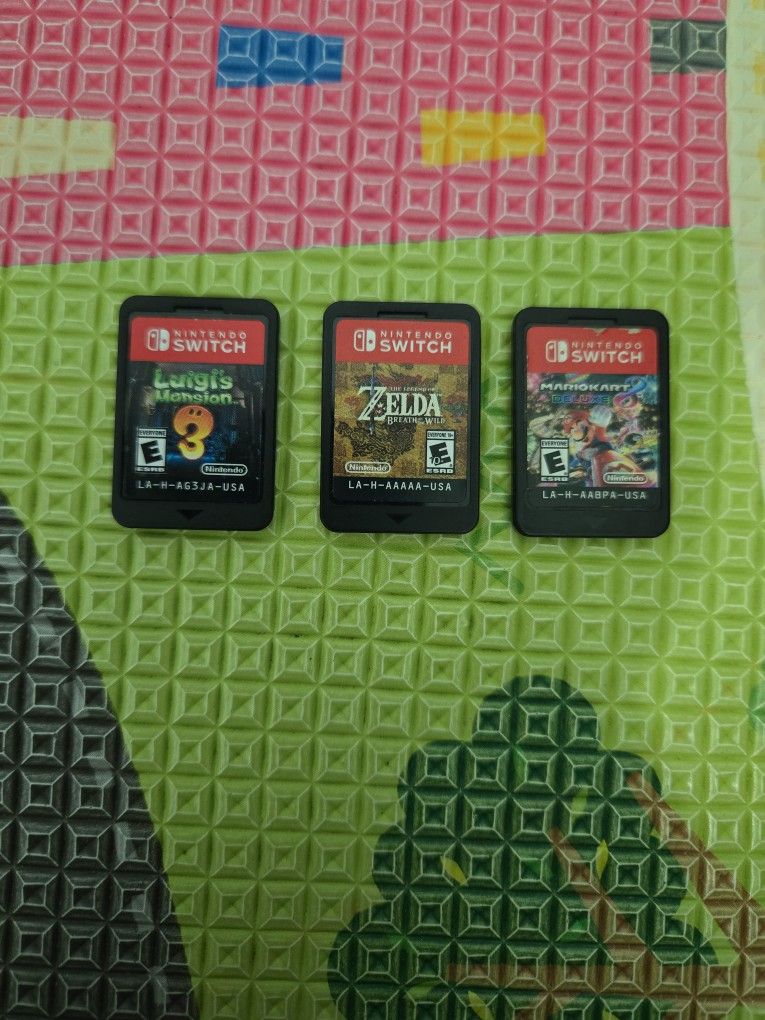 Mario Kart 8, The Legend Of Zelda Breath Of The Wild, Luigi's Mansion 3
