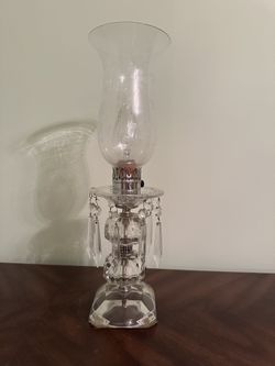 Vintage Hurricane Table Lamp With Hanging Crystals 2 Available $75/ea