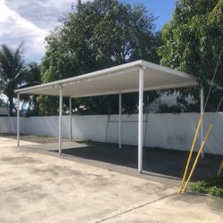 30x15 Aluminum Carport / Canopy – White – Heavy Duty