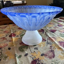 Lovely Glass Bowl. Wonderful Blue Design.