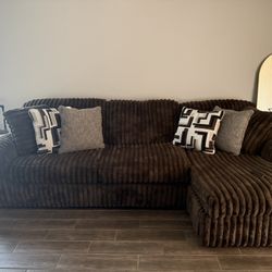 Brown Soft Sectional Couch 