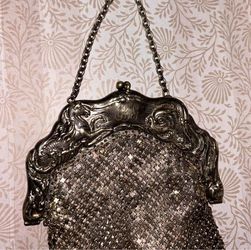 1900s sterling silver mesh purse with mythical creatures  Whiting & Davis