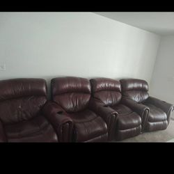Home theater seating. 4 reclining Chairs.
