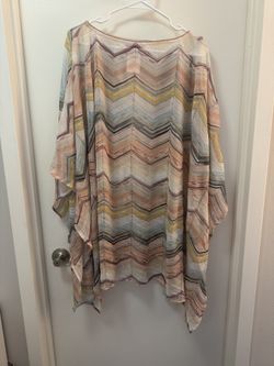 NWT Missoni Short cover up kaftan in zigzag viscose blend with lurex