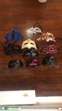 Decorative face masks, Mardi Gras type