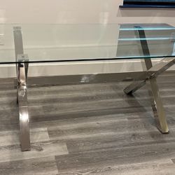Zgallerie Axis dining table & 4 Grey Wingback Chairs 