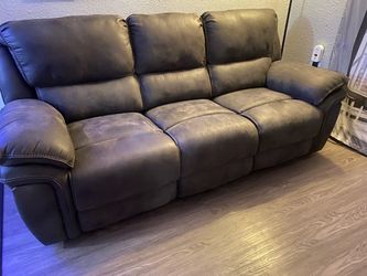 Nice Brown suede 3 seater with recliners