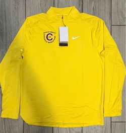 Nike Run Division Dri-FIT 1/4 Zip Long Sleeve Running Top Yellow M UV