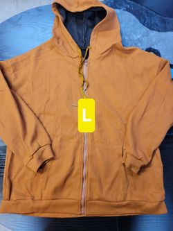 Waffle Knit Zip-Up Hoodie Size Large