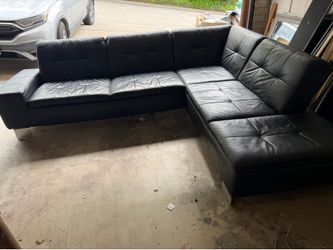 Black Leather Sectional Couch