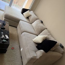 Sectional couch with oversized chaise! Super comfy and barely used!