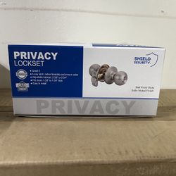 Shield Security@ 913889 Round Privacy Knob, 2.375/2.75" Backset, Grade 3, Satin Nickel