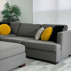 Sectional Couch Gray with Ottoman – Ashley Furniture