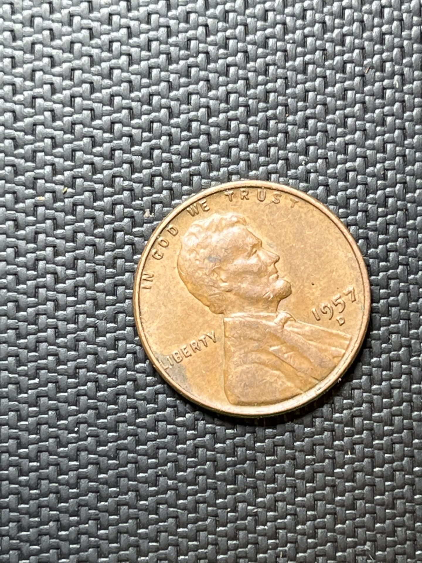 1957 D Lincoln Wheat Cent Penny Coin 