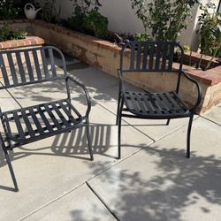 Black patio chairs