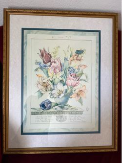Vintage Floral Wall Art 26x32