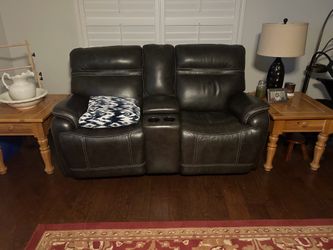 Leather Dark Gray Loveseat