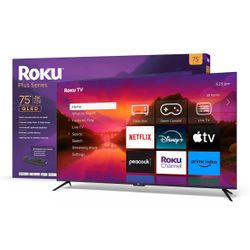 Roku Smart TV – 75-Inch Plus Series 4K QLED RokuTV with Roku Voice Remote Pro, Dolby Vision, Striking 4K Resolution, Automatic Brightness, & Seamless 