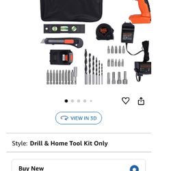 BLACK+DECKER 20V MAX Drill & Home Tool Kit, 34 Piece (BDCD120VA), Orange