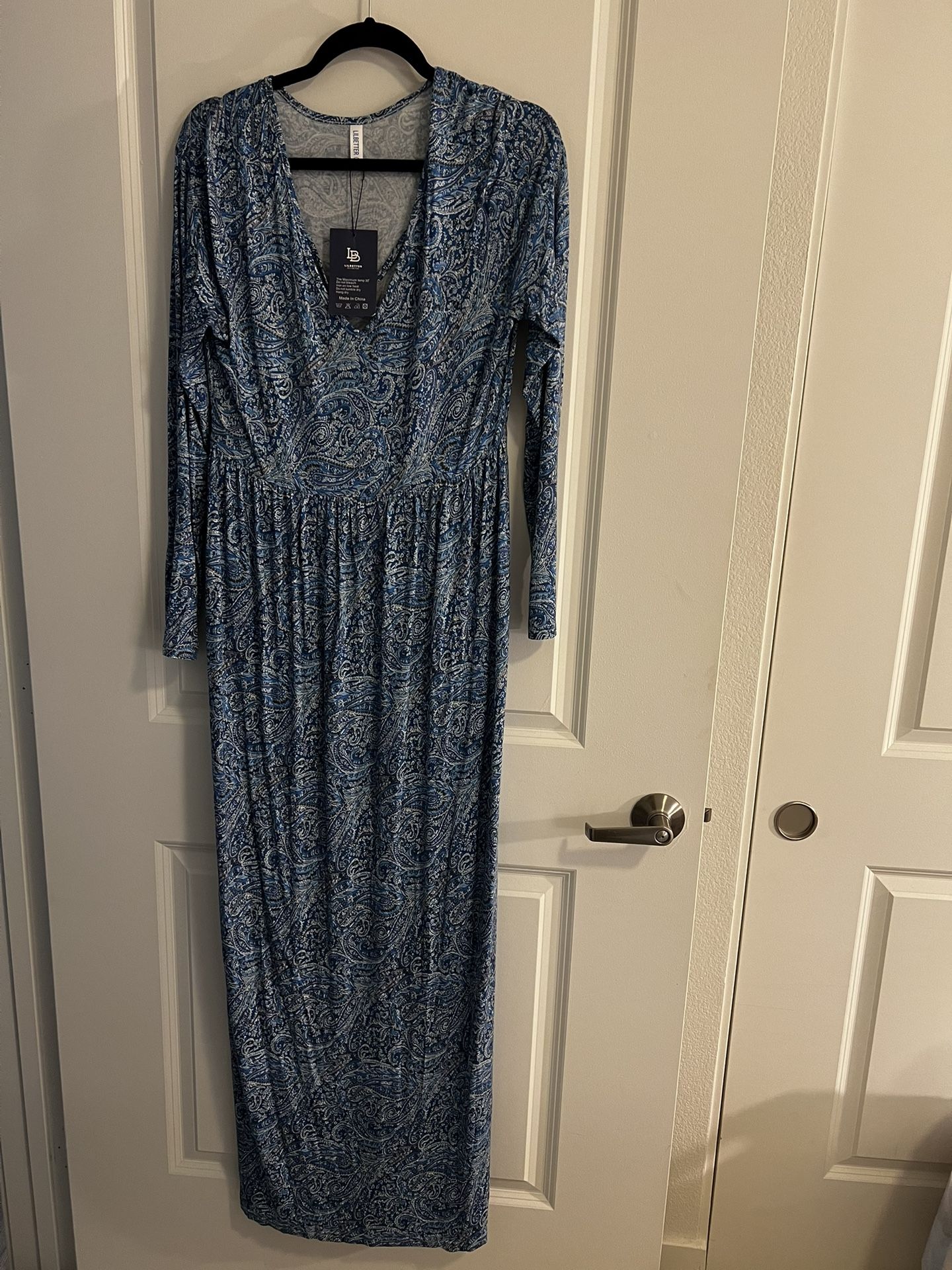 Blue Paisley Maxi Dress