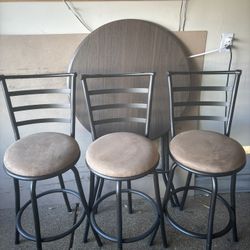 High Folding Table With Stools