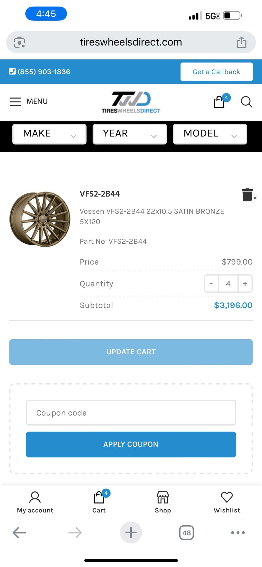 VOSSEN 22 INCH RIMS 5x120