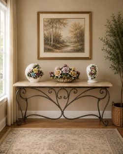 Vintage Italian Capodimonte Porcelain Floral 3-Piece Set