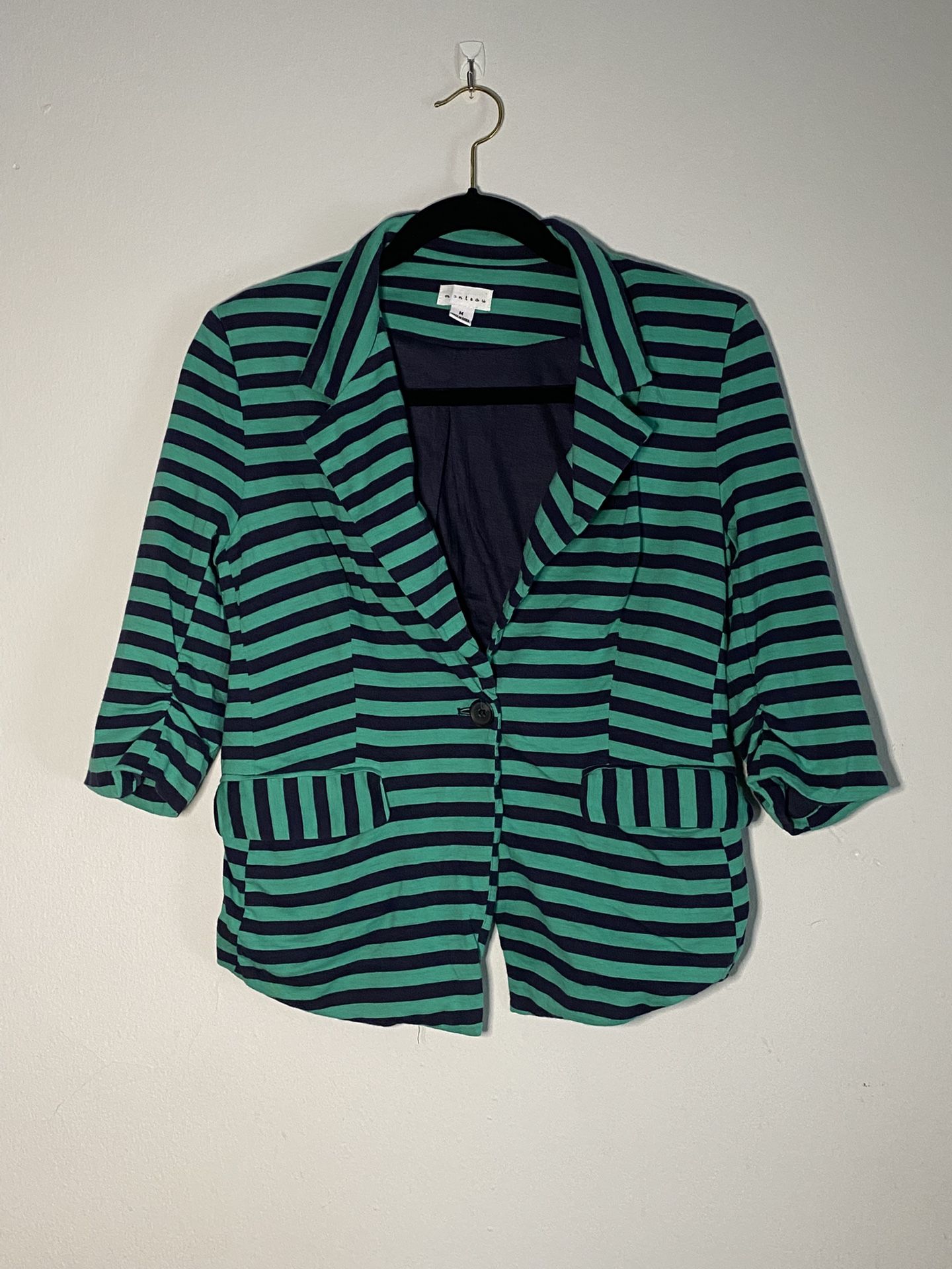 striped green blazer