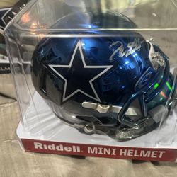 Deion Sanders Signed Cowboys Mini Helmet Two Tone Crome 