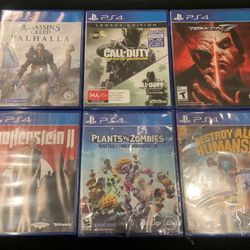 Sony PlayStation 4 PS4 Game Lot of 6(WOLFENSTEIN 2 C.O.D VALHALLA TEKKEN 7+ more(Post Nintendo Era)